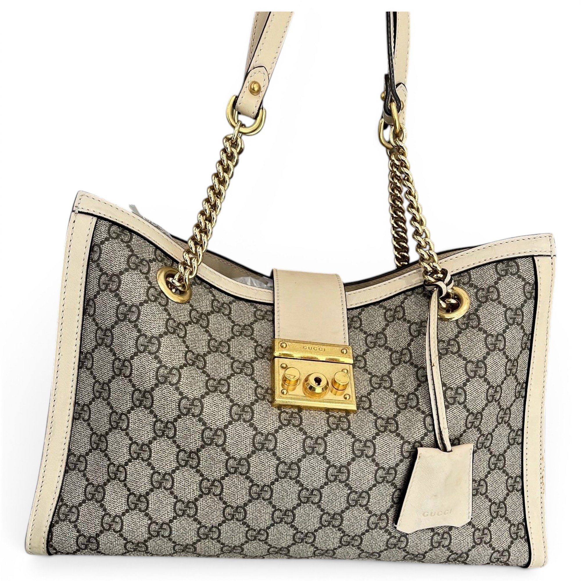 Padlock leather handbag