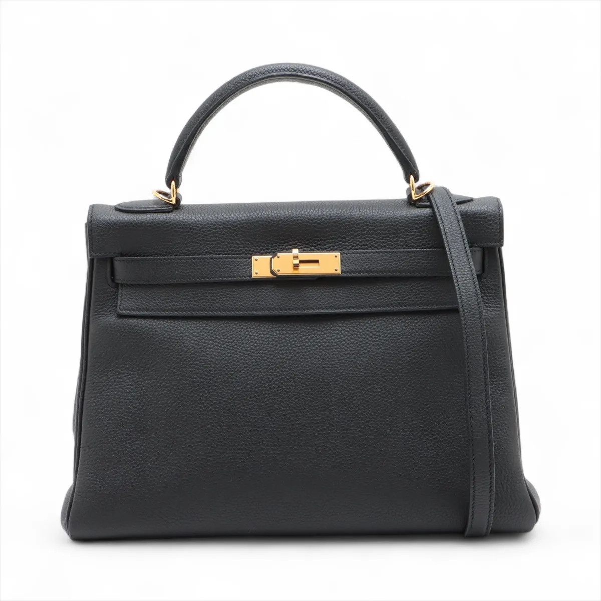 Hermès Kelly 32 Le Tournay Togo Black Gold Metal Fittings