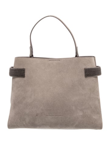 Suede Top Handle Bag