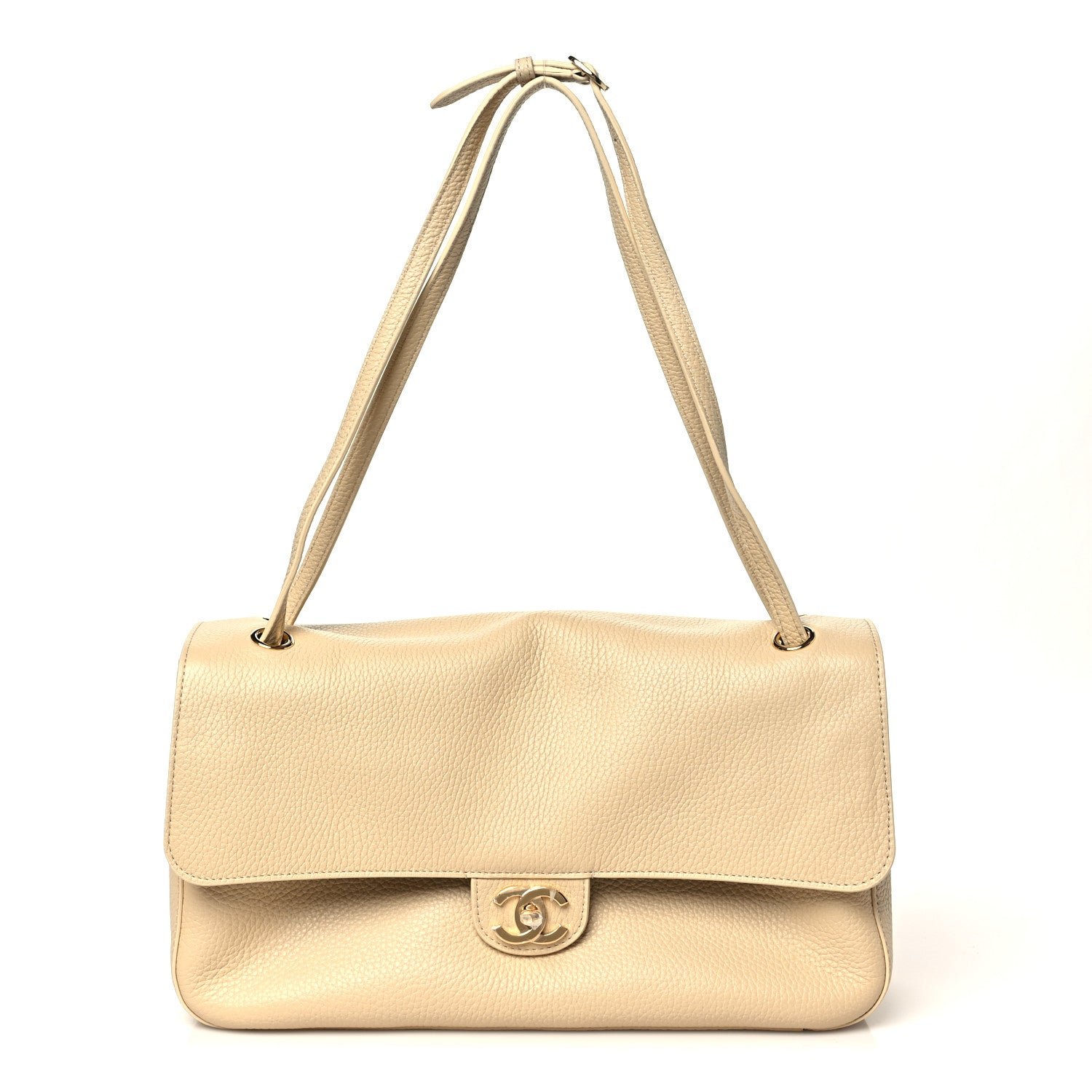 Chanel Grained Calfskin Small Souplissimo Maxi Flap Beige