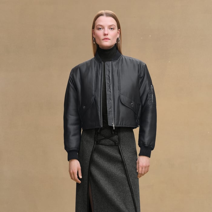 Gris Ardoise Bomber Jacket