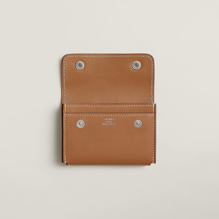 Gold Hermèsnap Card Holder