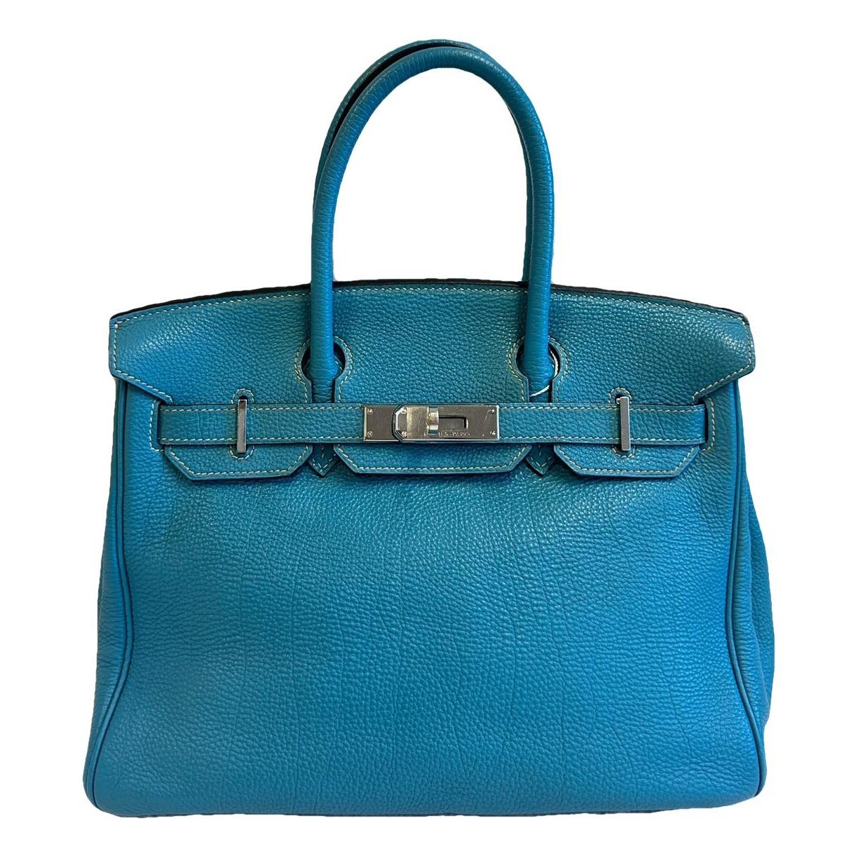 Hermes Birkin 30 Handbag Blue Jean Togo Leather
