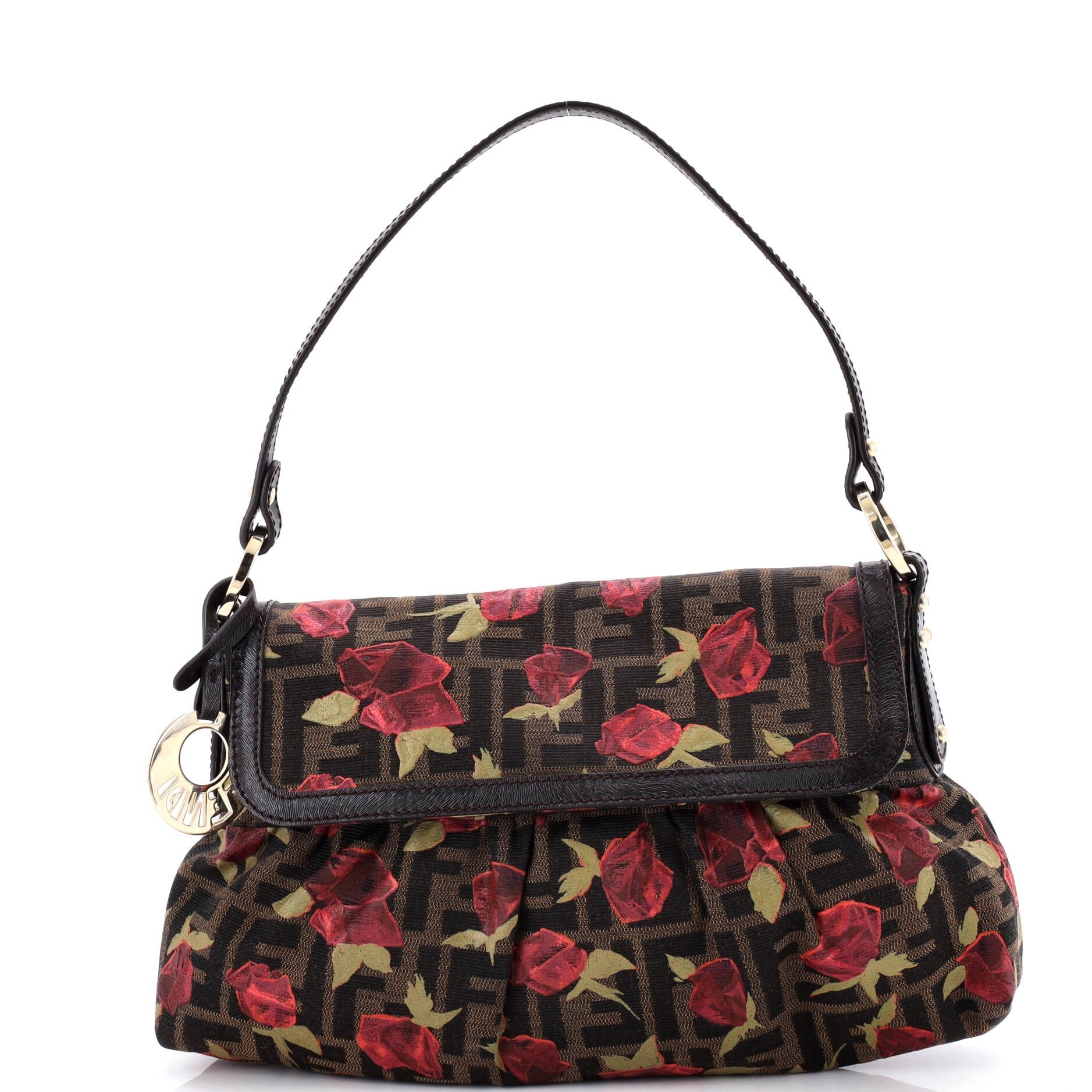 Fendi Chef Flap Bag Zucca Canvas Small