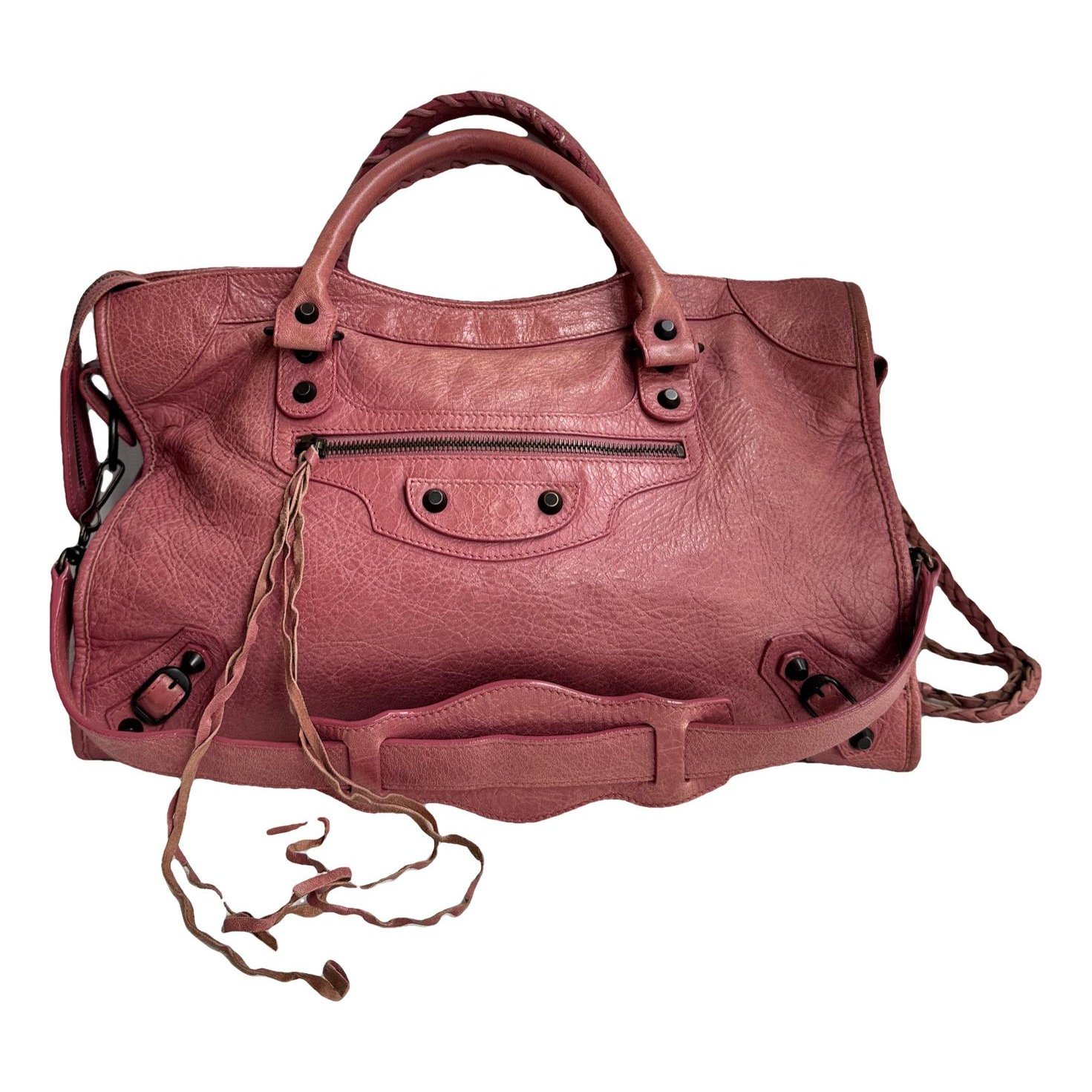 City leather handbag