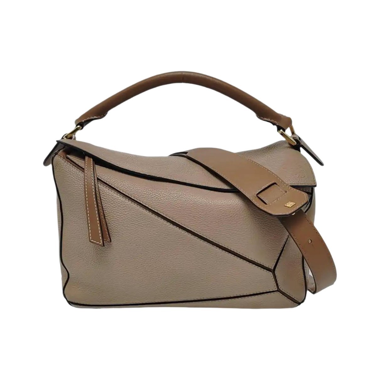 Puzzle leather handbag