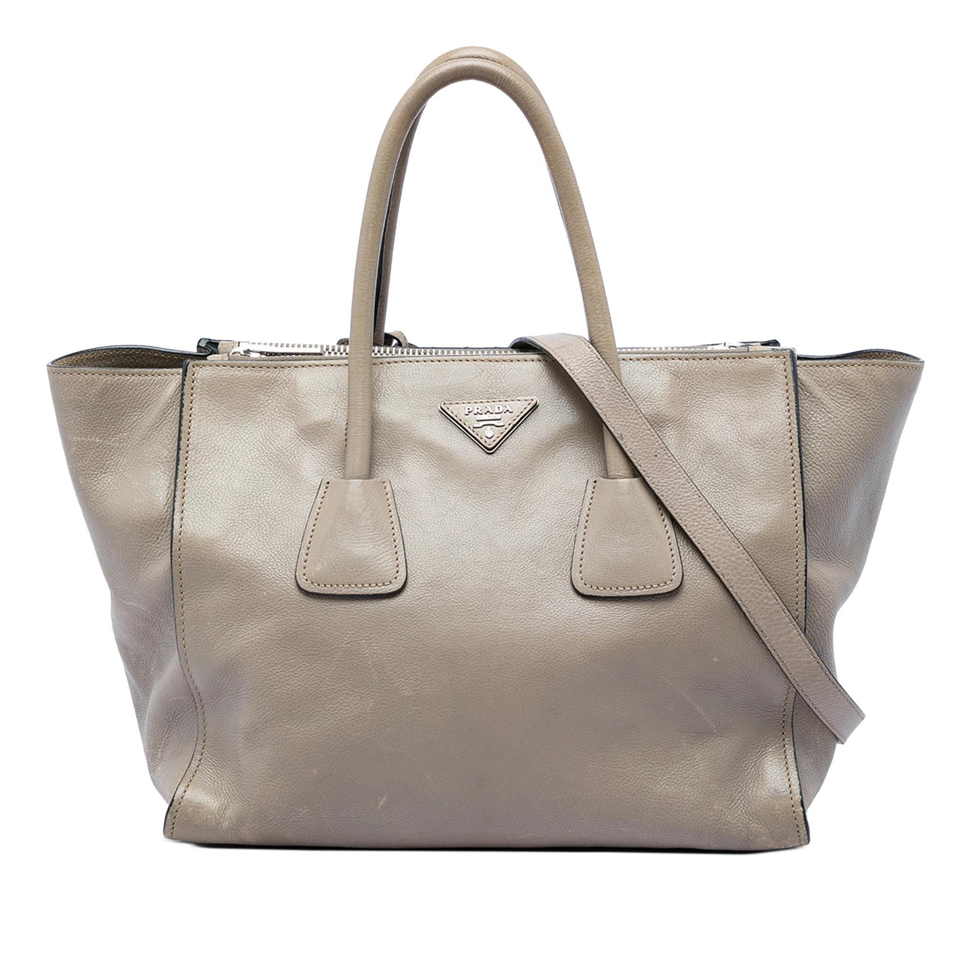 Double leather satchel