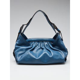 Fendi Fendi Blue Borse Leather Doctor Hobo Bag - 8BR579
