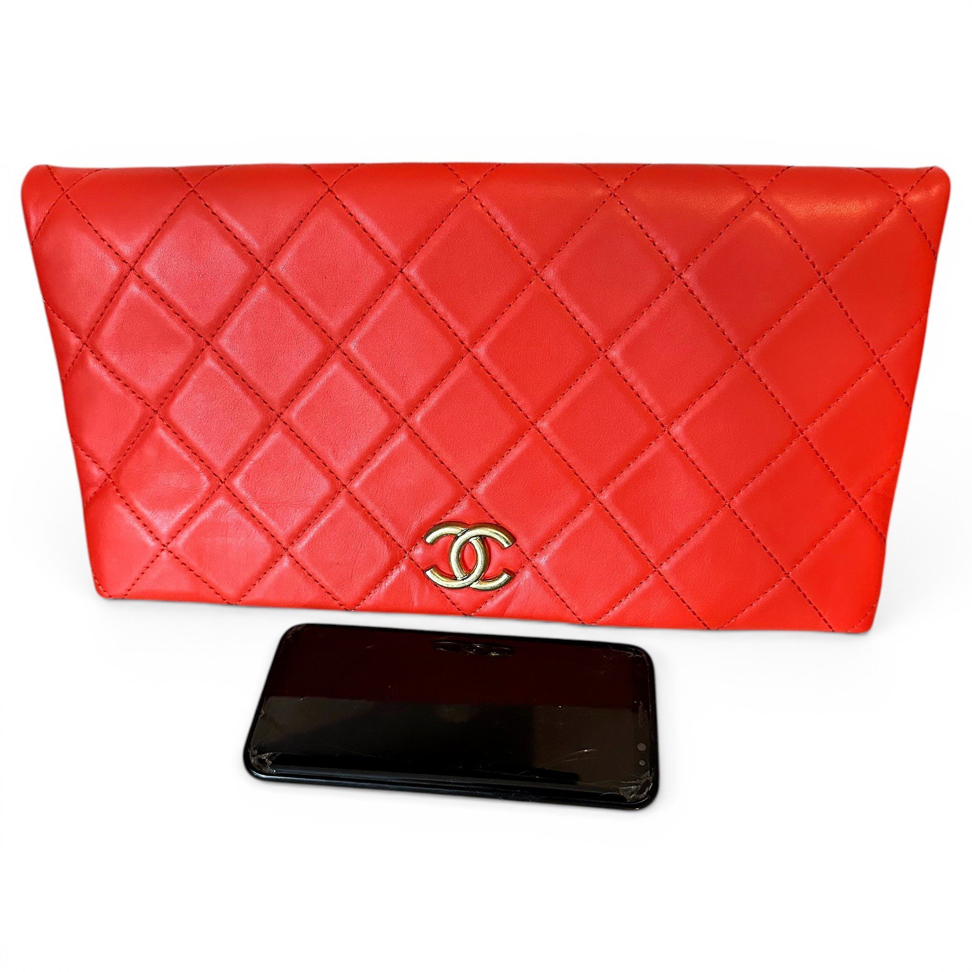 Leather clutch bag
