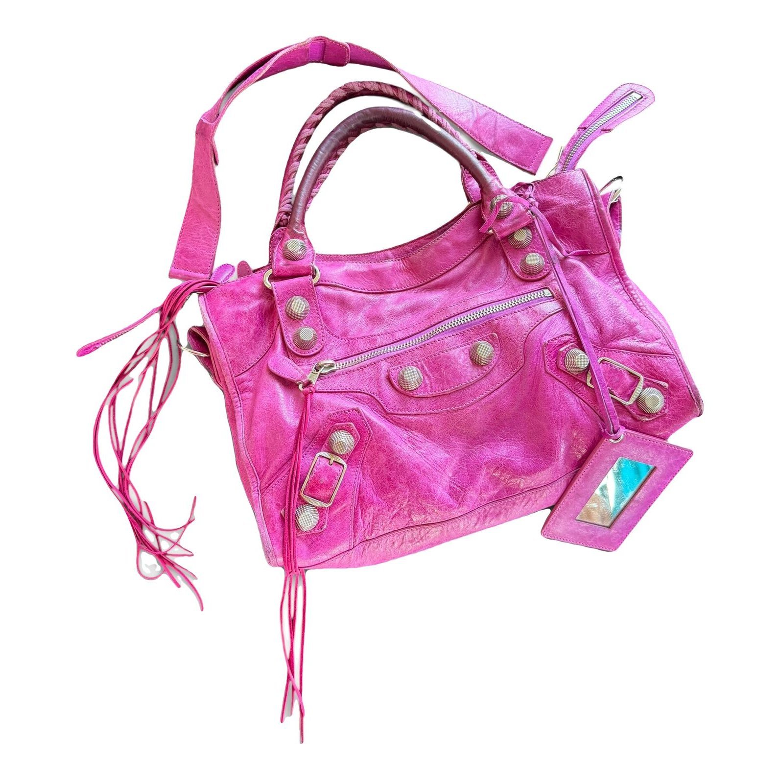 City leather handbag