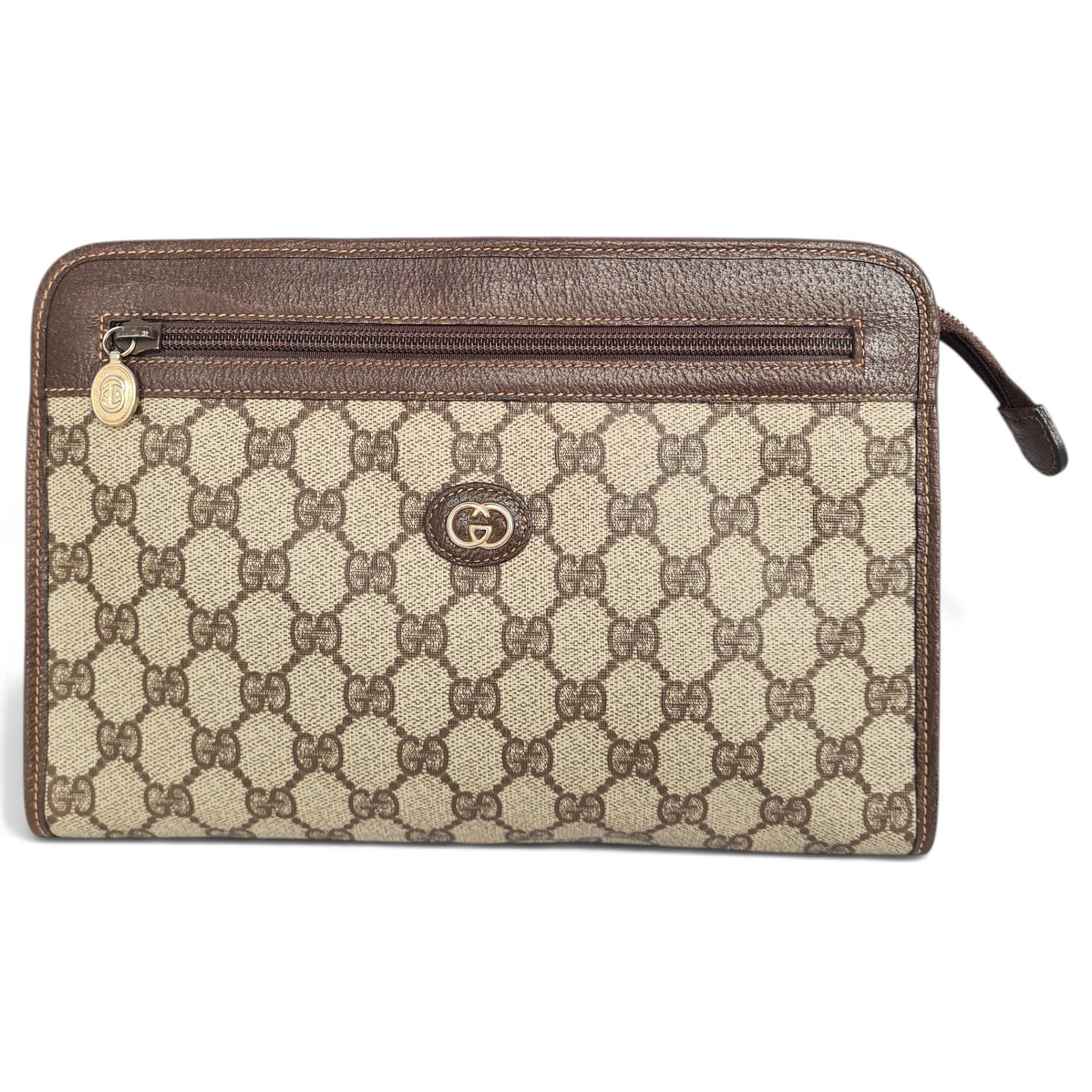 Leather clutch bag