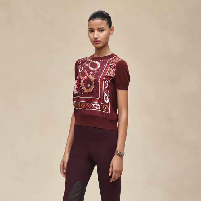Rouge H "Porte-bonheur Bandana" Short-sleeve Sweater