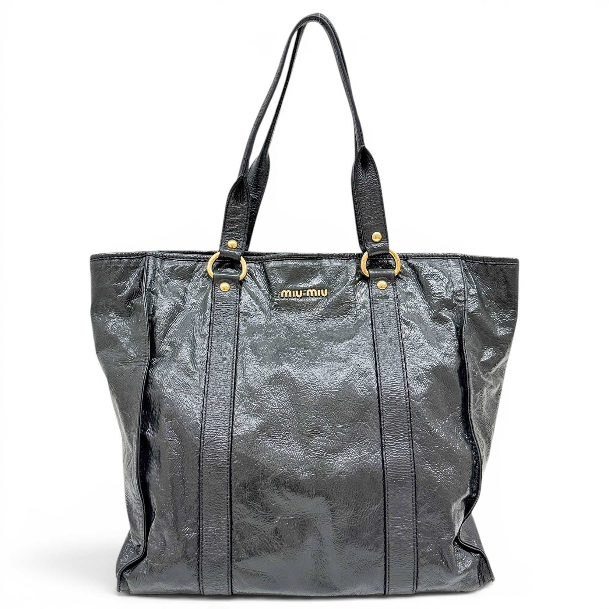 Patent leather tote