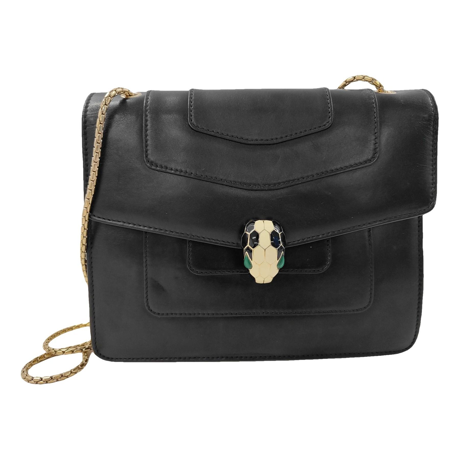 Serpenti leather handbag