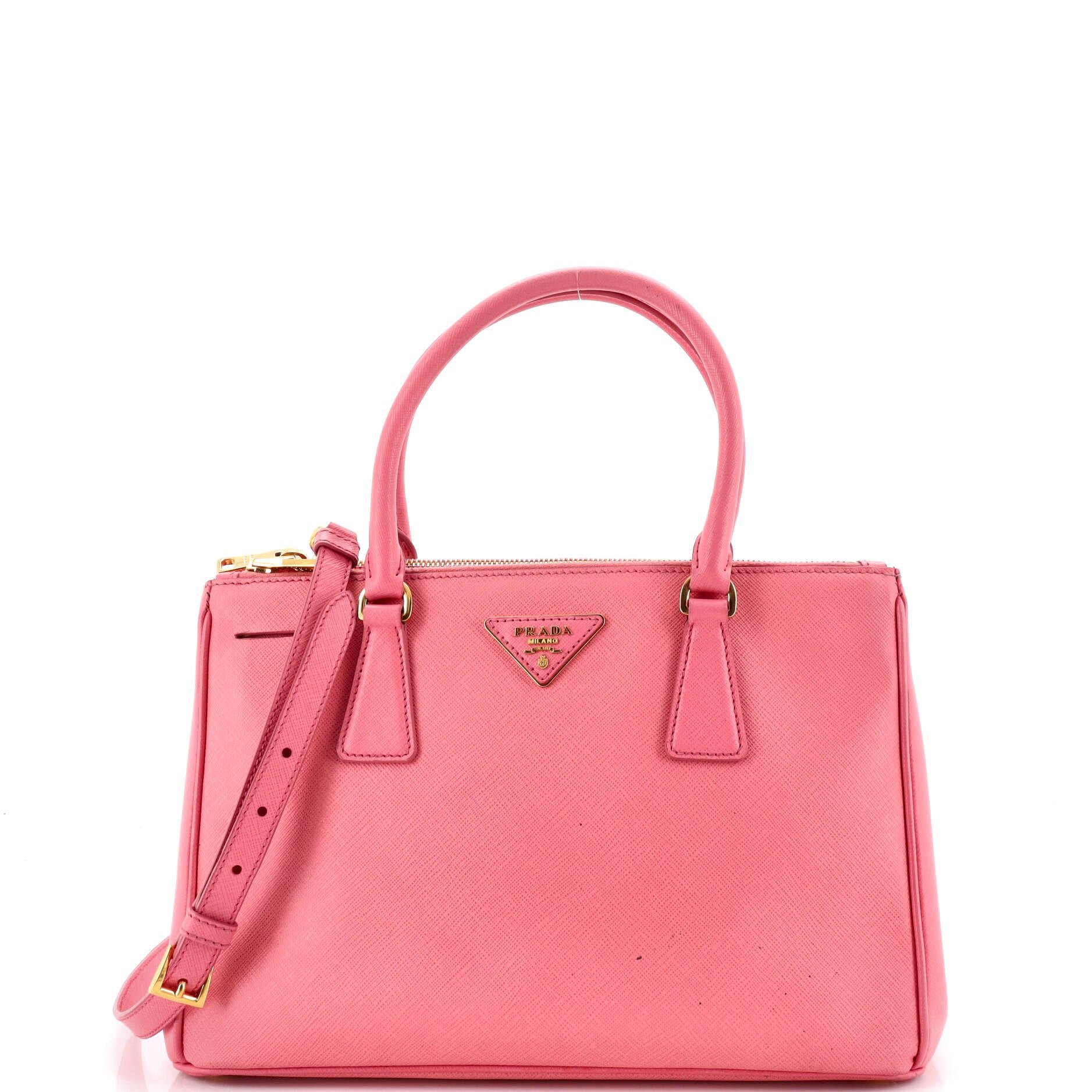 Double Zip Lux Tote Saffiano Leather Small