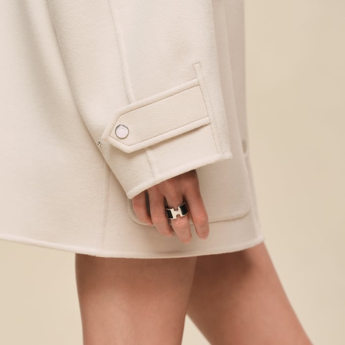 Blanc Sable Short Parka Coat