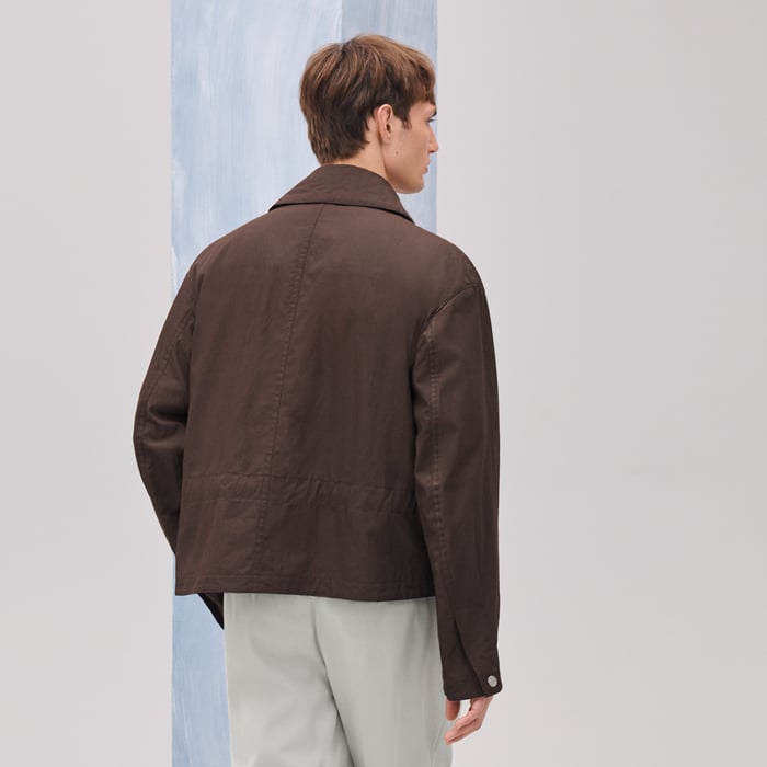 Cacao Zipped Straight Cut Jacket