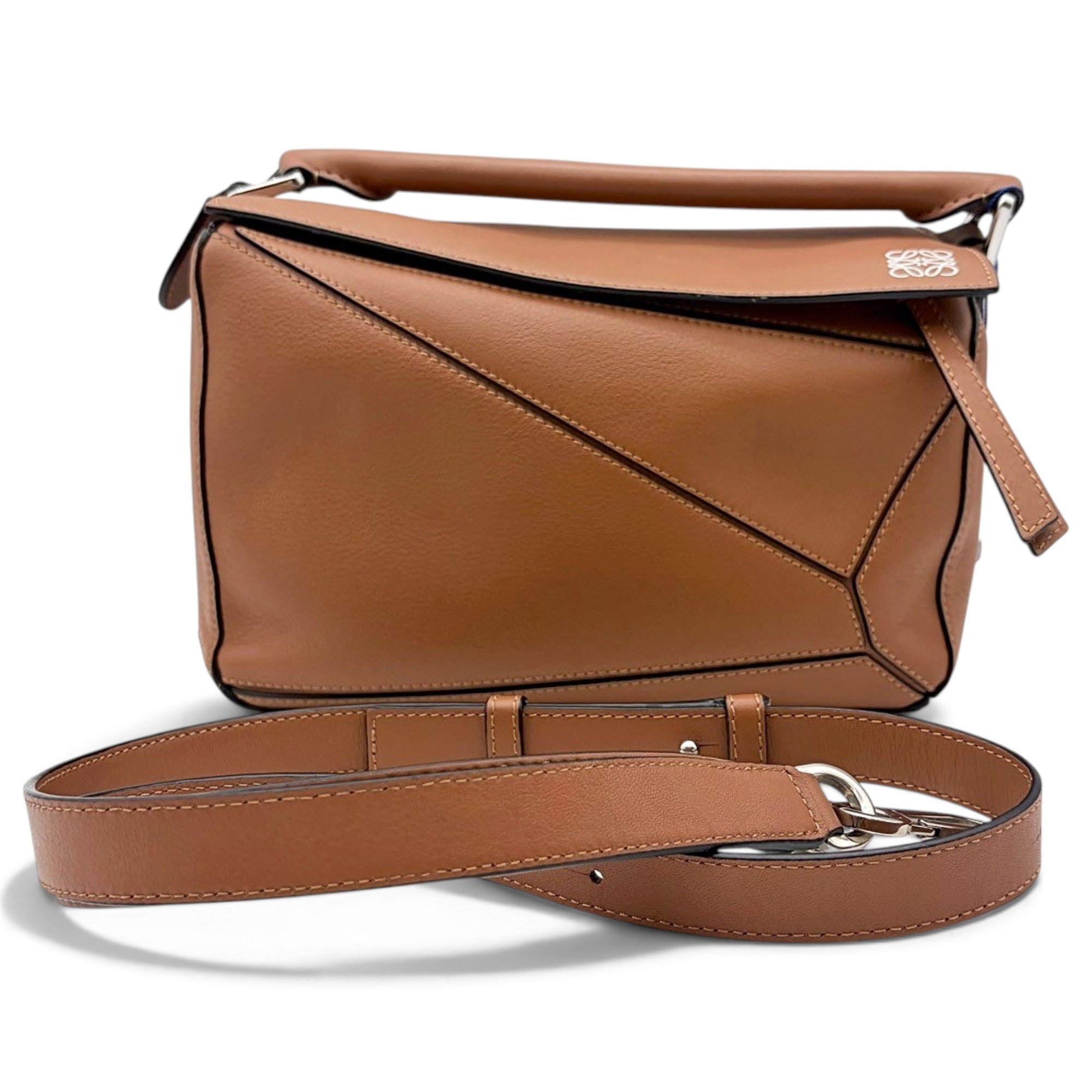 Puzzle leather handbag