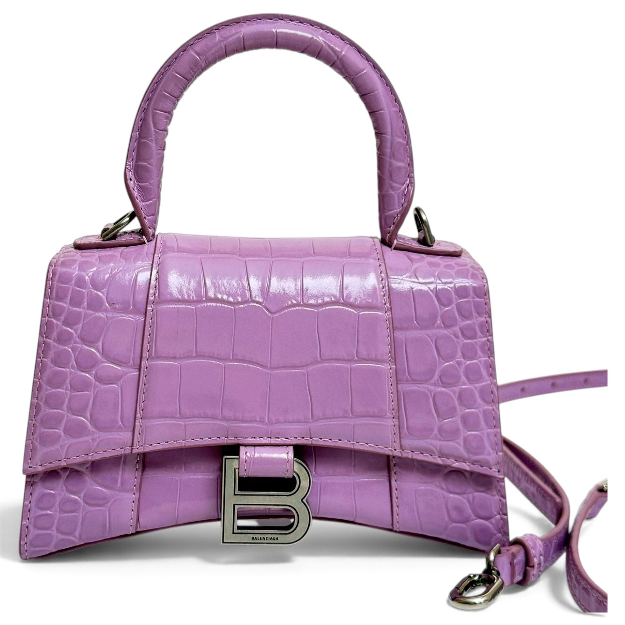 Hourglass leather crossbody bag