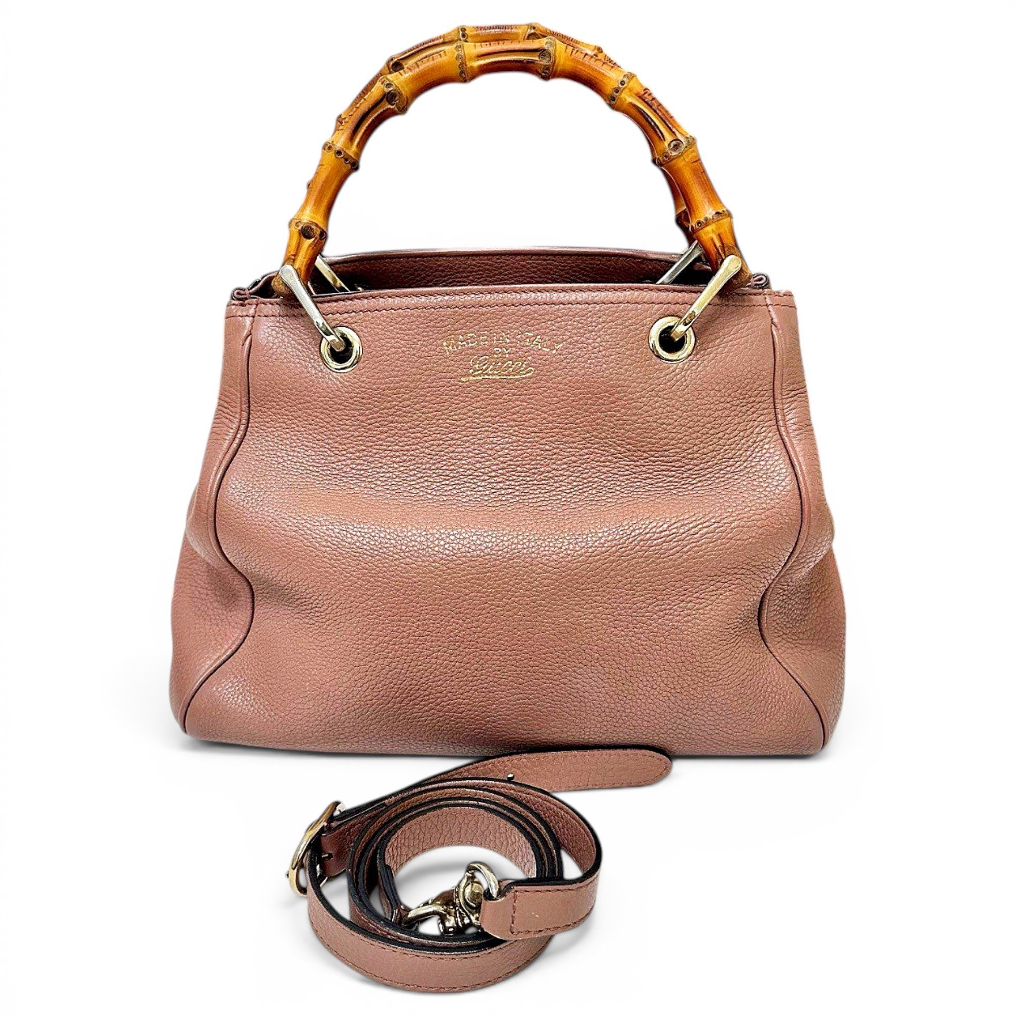 Bamboo leather handbag