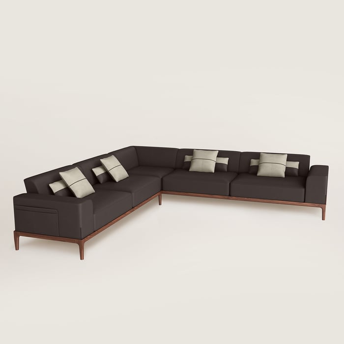 Noir Ébène Sofa Sellier 5-seater Corner