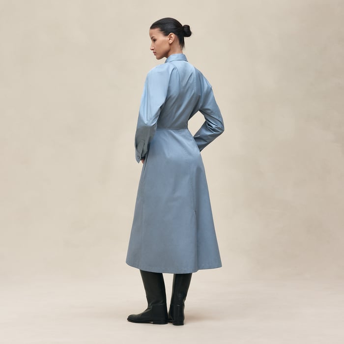 Bleu Adriatique Equestrian Shirt Dress