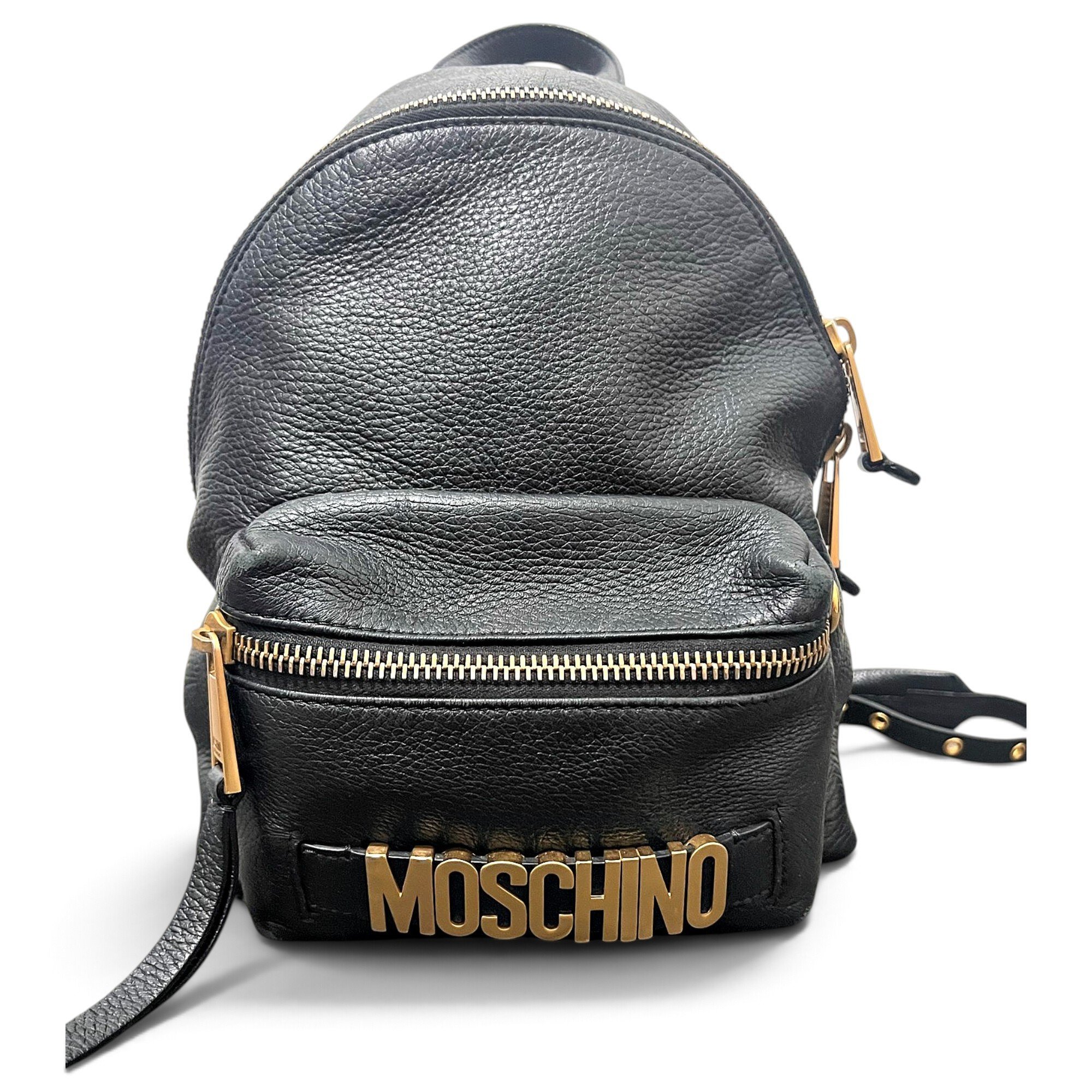 Biker leather backpack