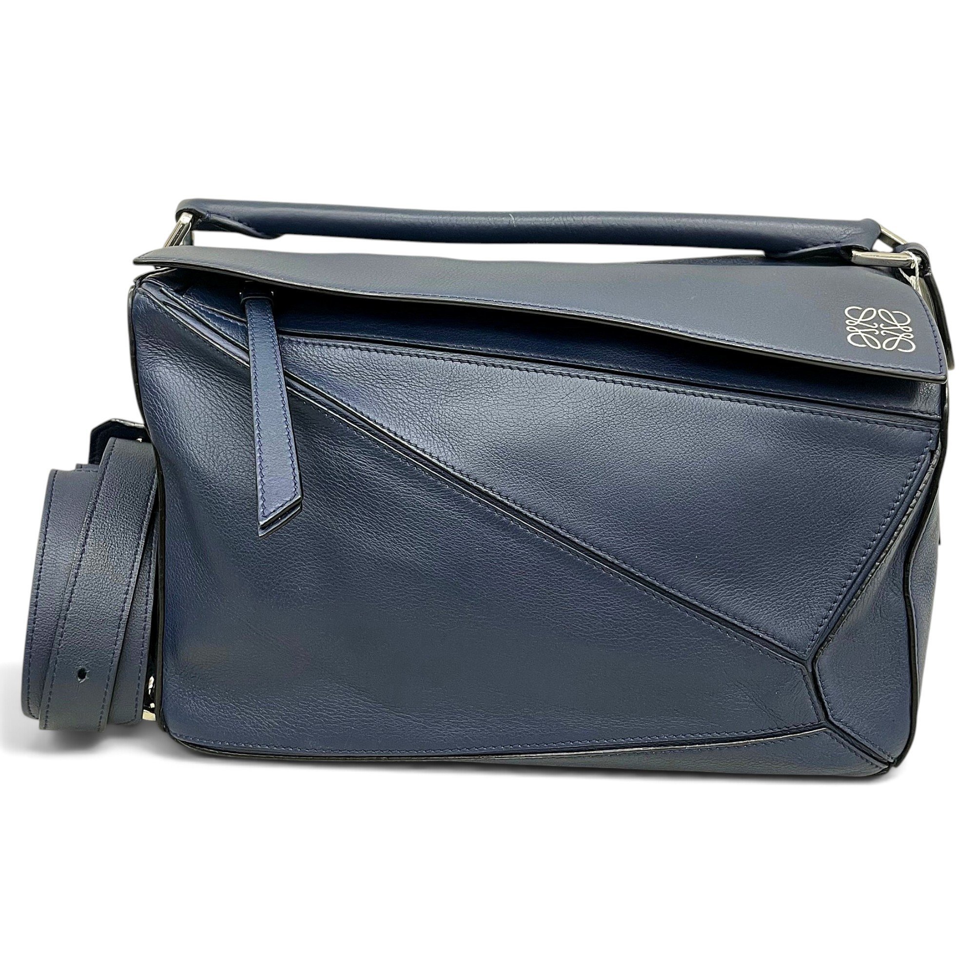 Puzzle leather handbag