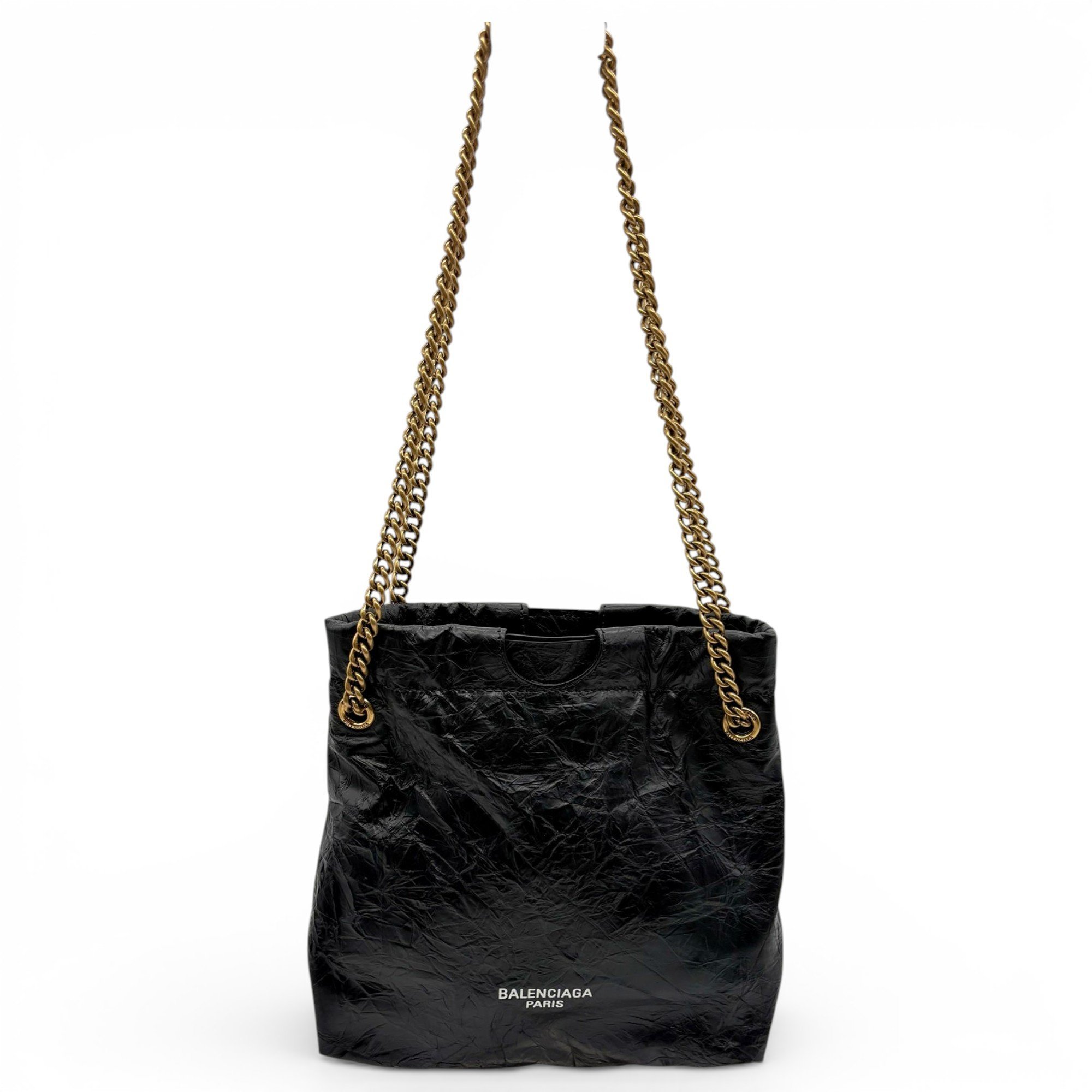 Crush leather tote