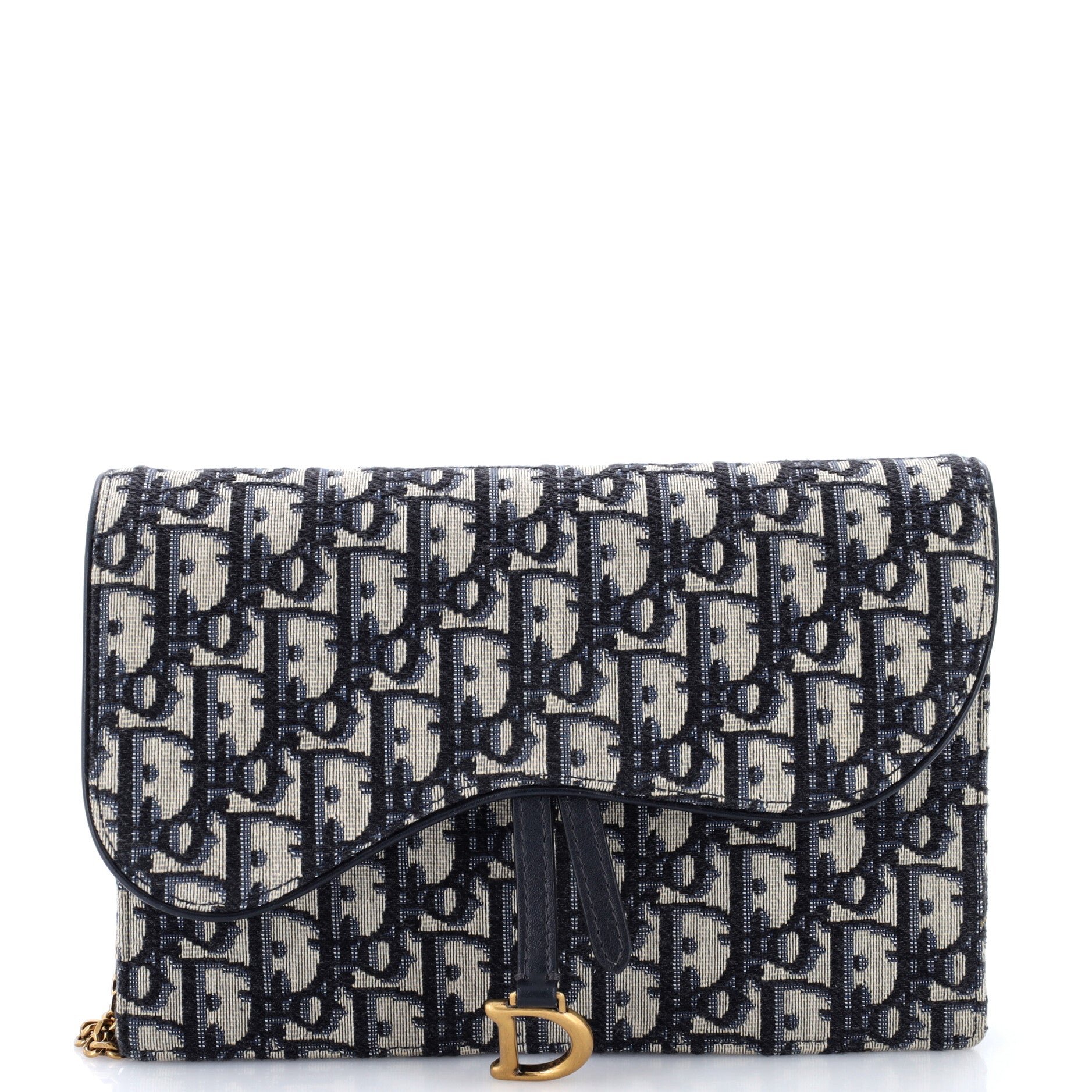 Saddle Chain Clutch Oblique Canvas