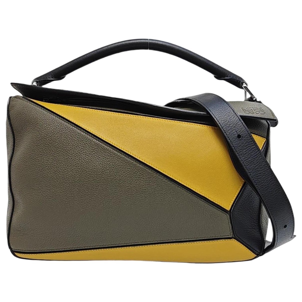 Puzzle leather handbag