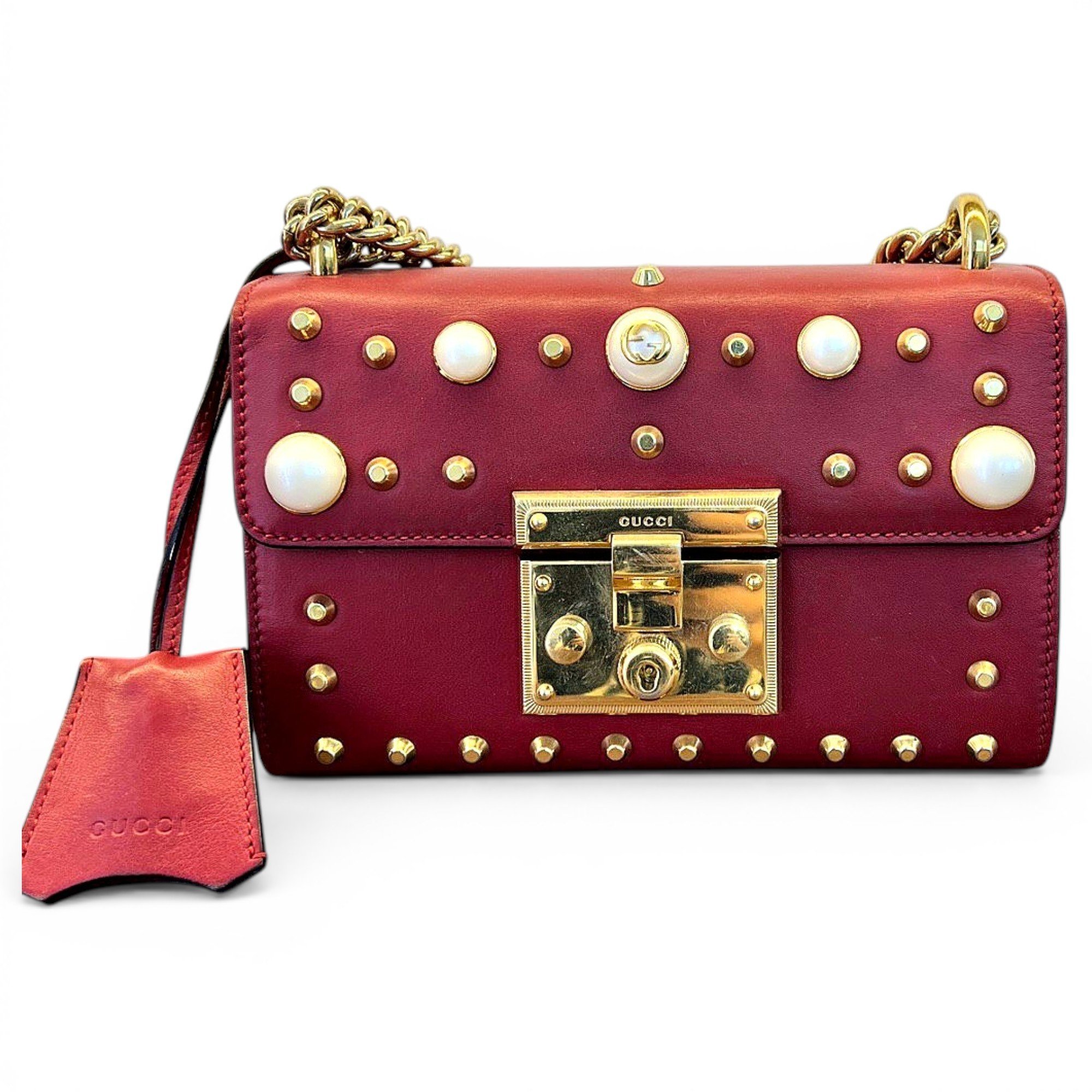 Padlock leather crossbody bag