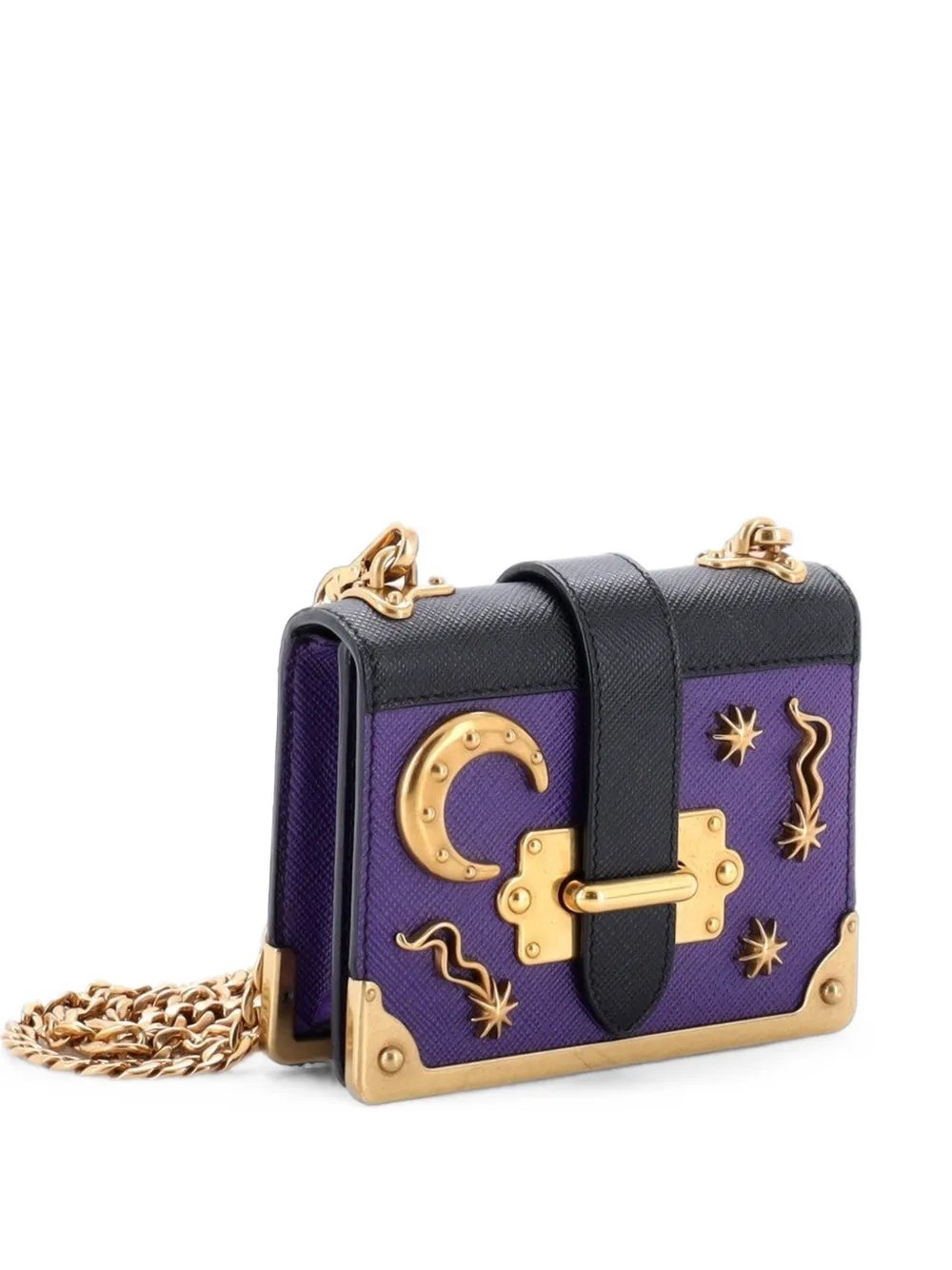 Cahier Embellished Leather Micro crossbody bag