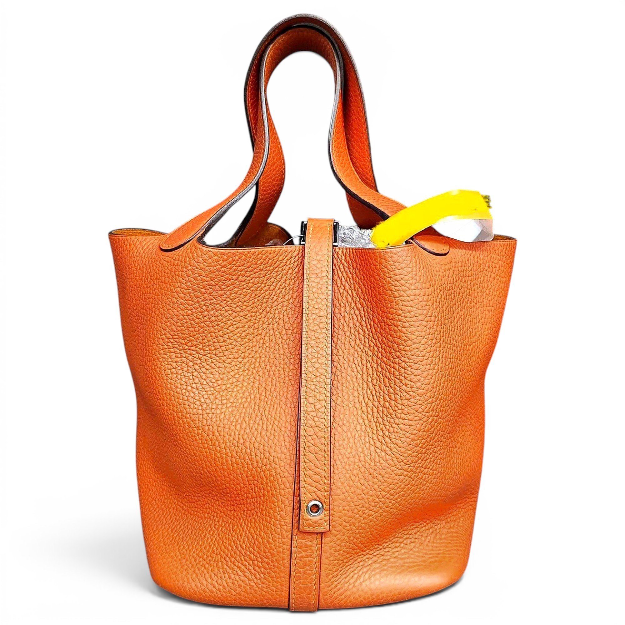 Picotin leather tote