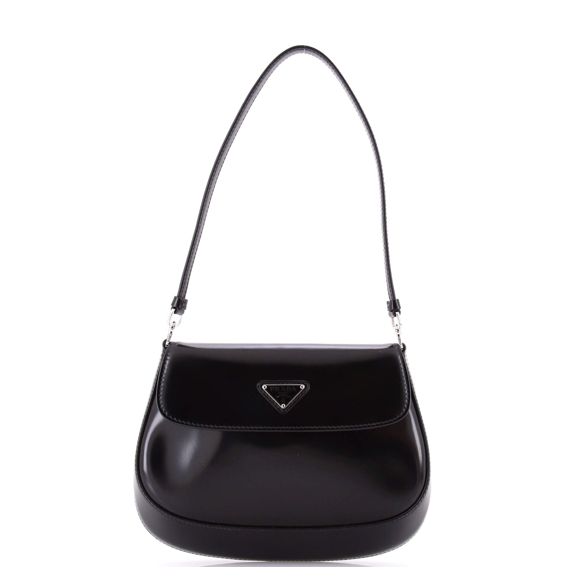 Cleo Flap Shoulder Bag Spazzolato Leather Small