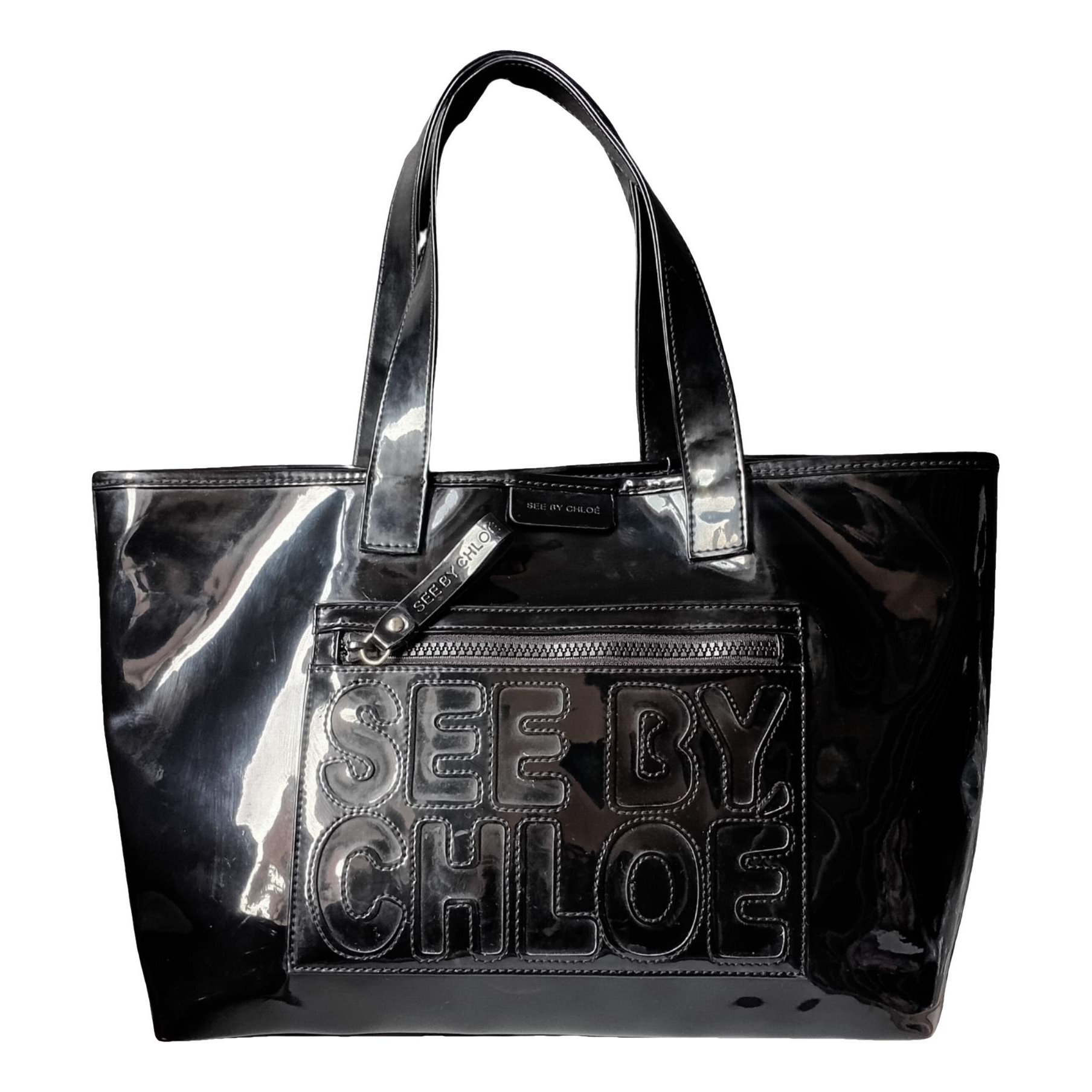 Patent leather tote