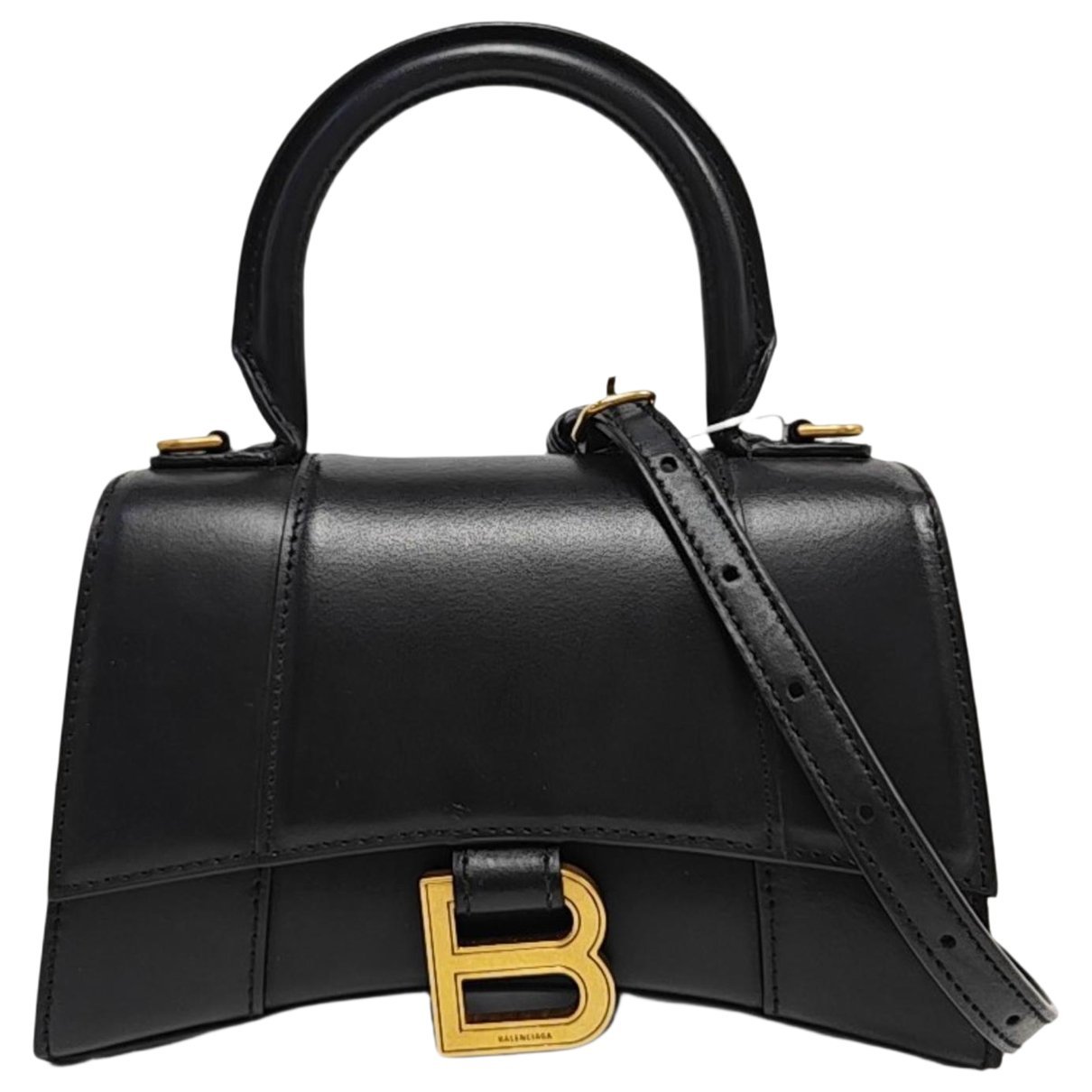Hourglass leather handbag