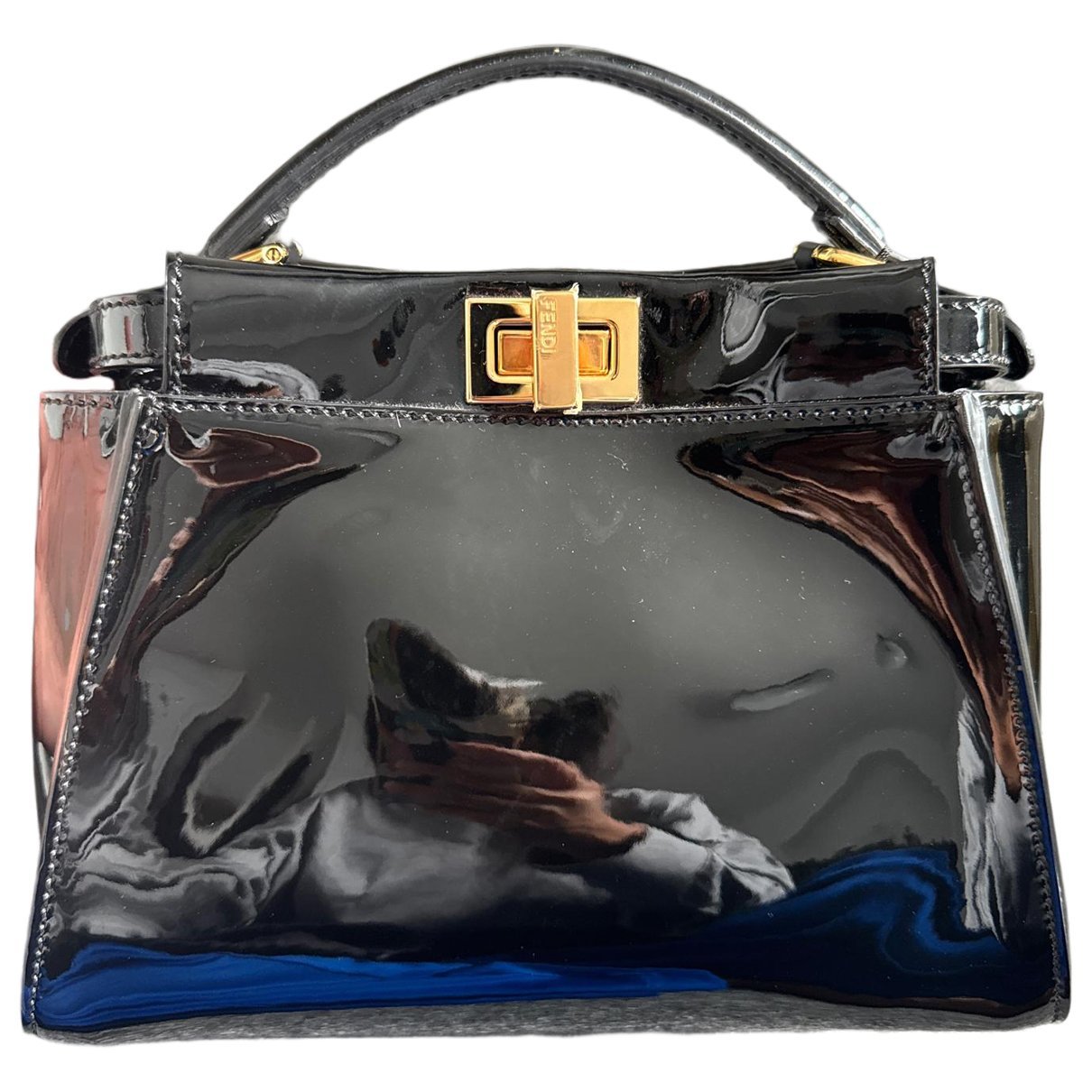 Peekaboo patent leather handbag