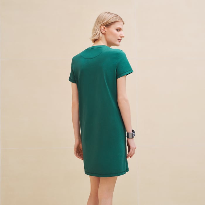 Vert Acanthe Embroidered Pocket Dress