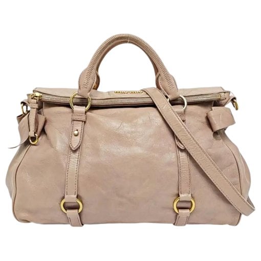 Bow bag leather handbag