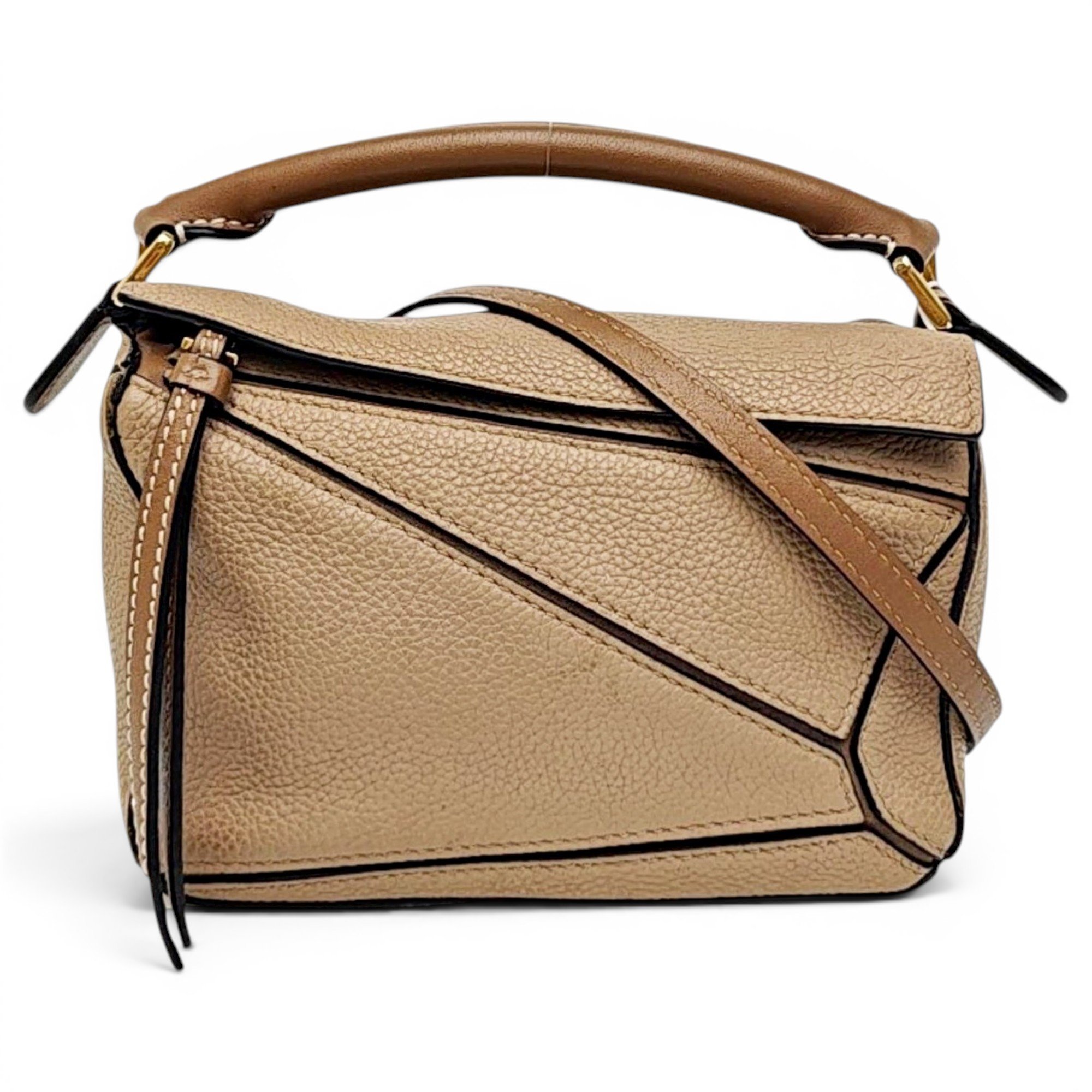 Puzzle leather handbag