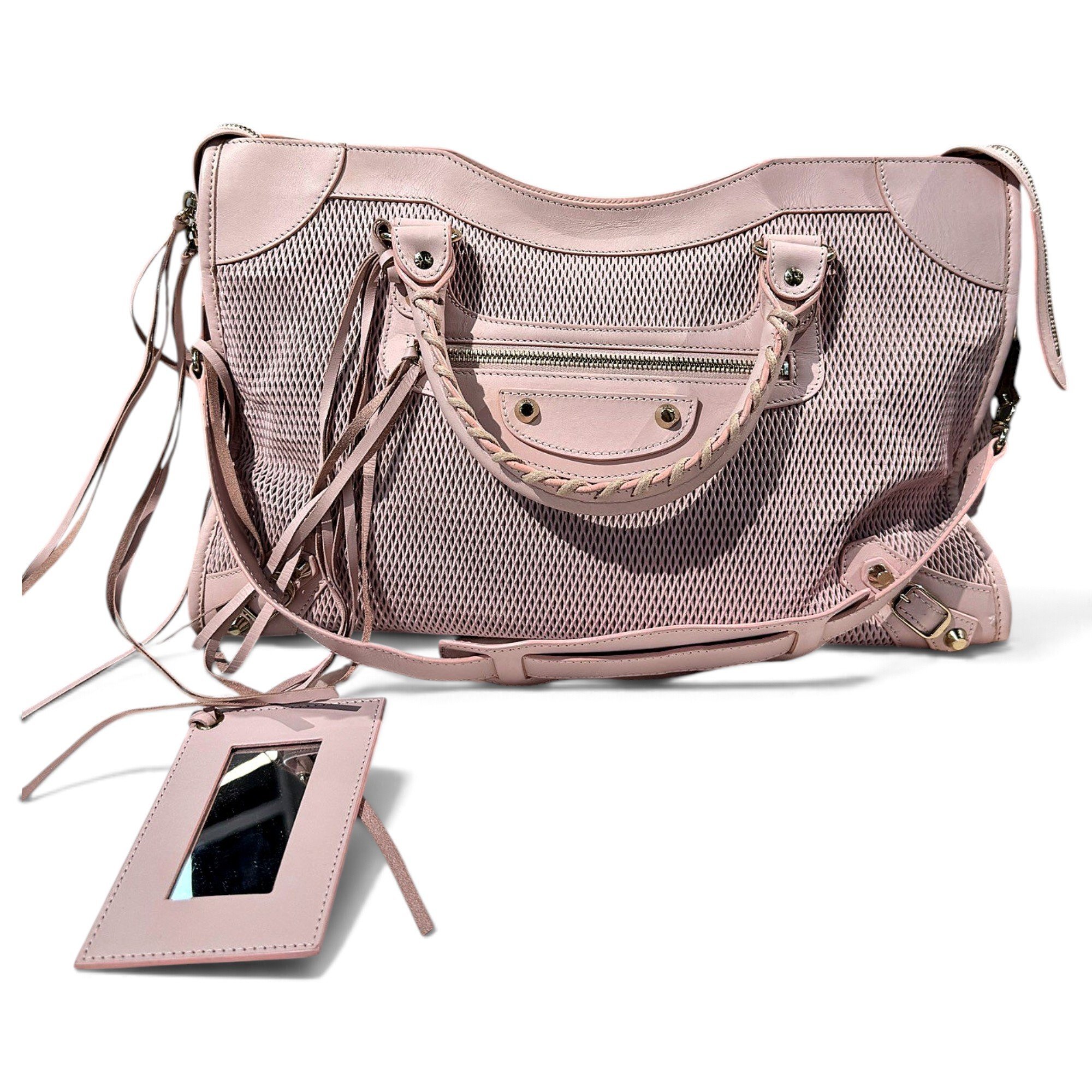 City leather handbag