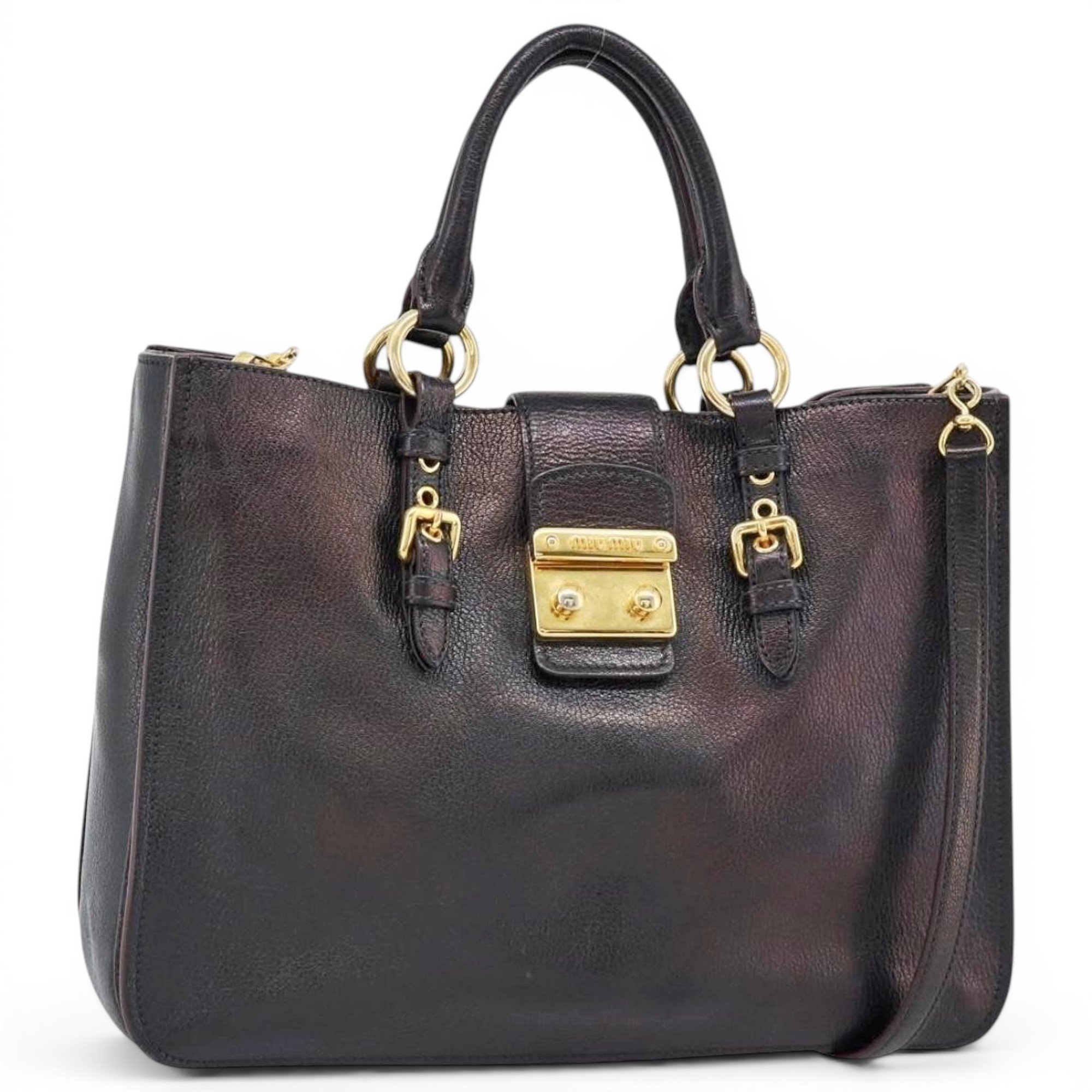 Madras leather handbag