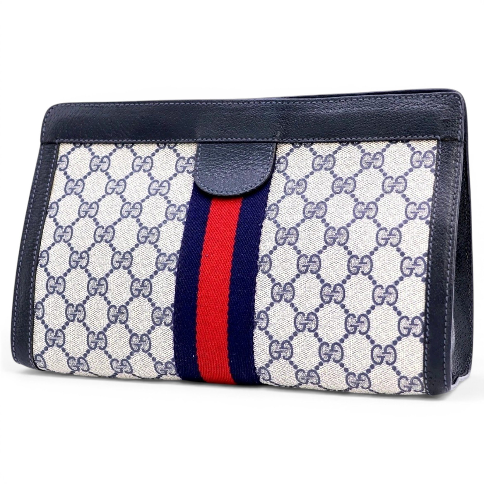 Leather clutch bag