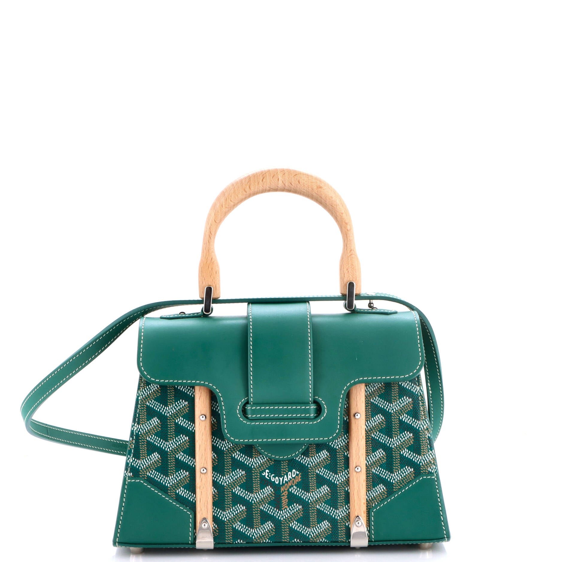 Structured Saigon Top Handle Bag Coated Canvas with Leather Mini