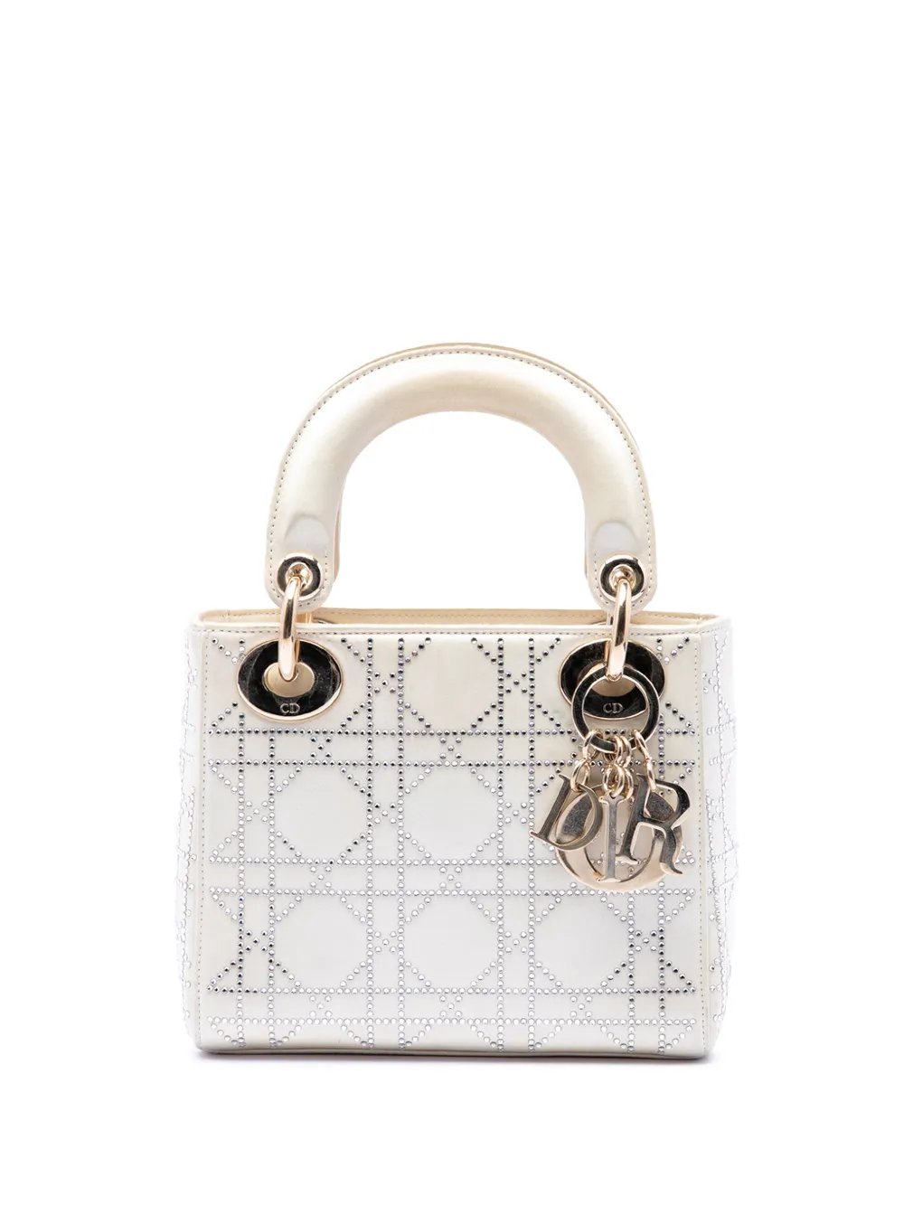 Dior 2012 Mini Satin Cannage Crystal Embellished Lady Dior satchel