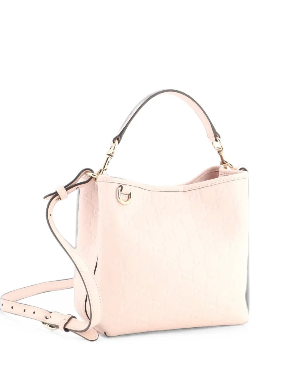 GG Emblem GG Embossed Leather Small bucket bag