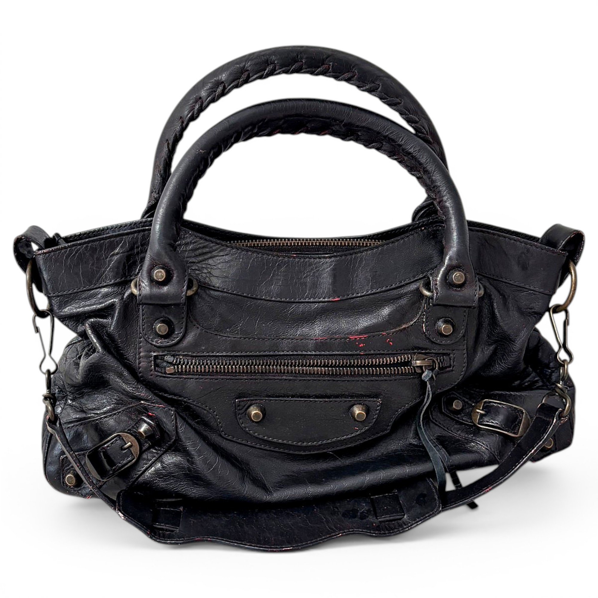 City leather handbag