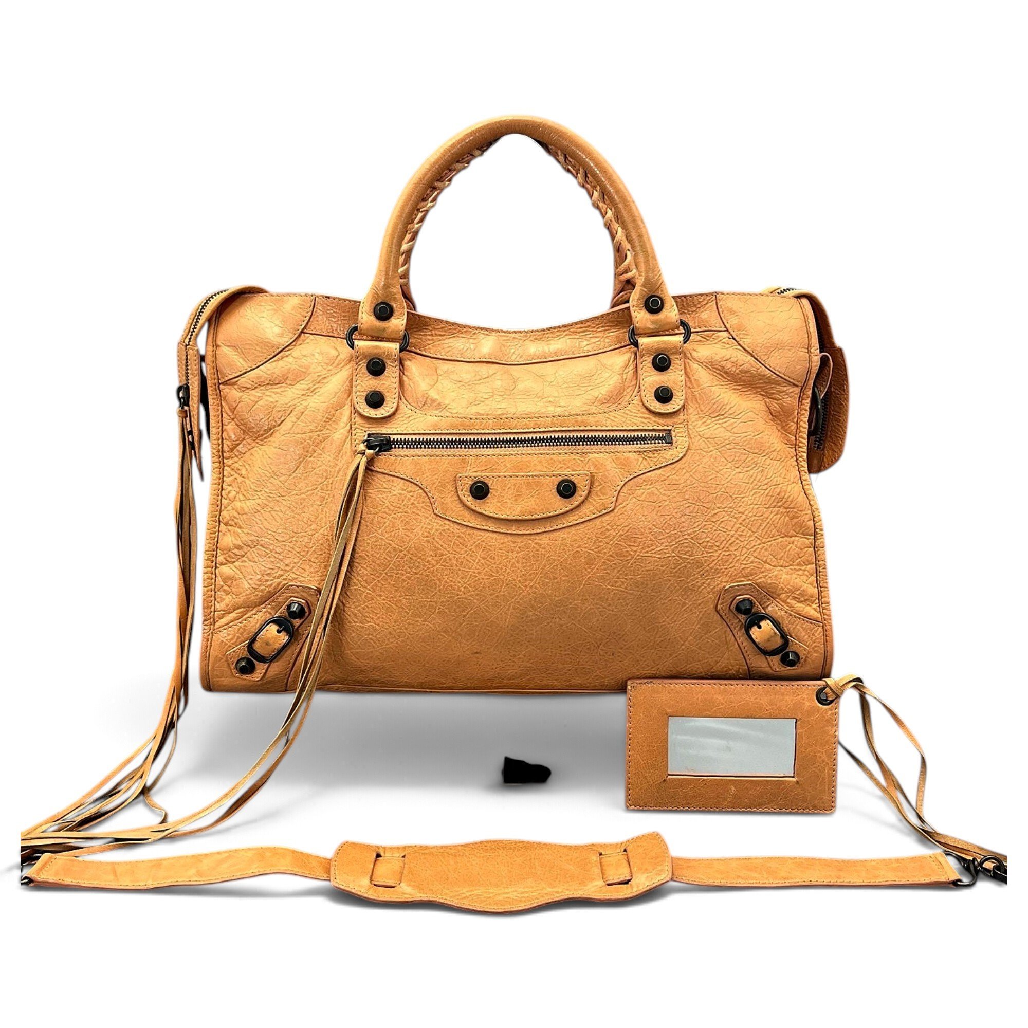 City leather handbag
