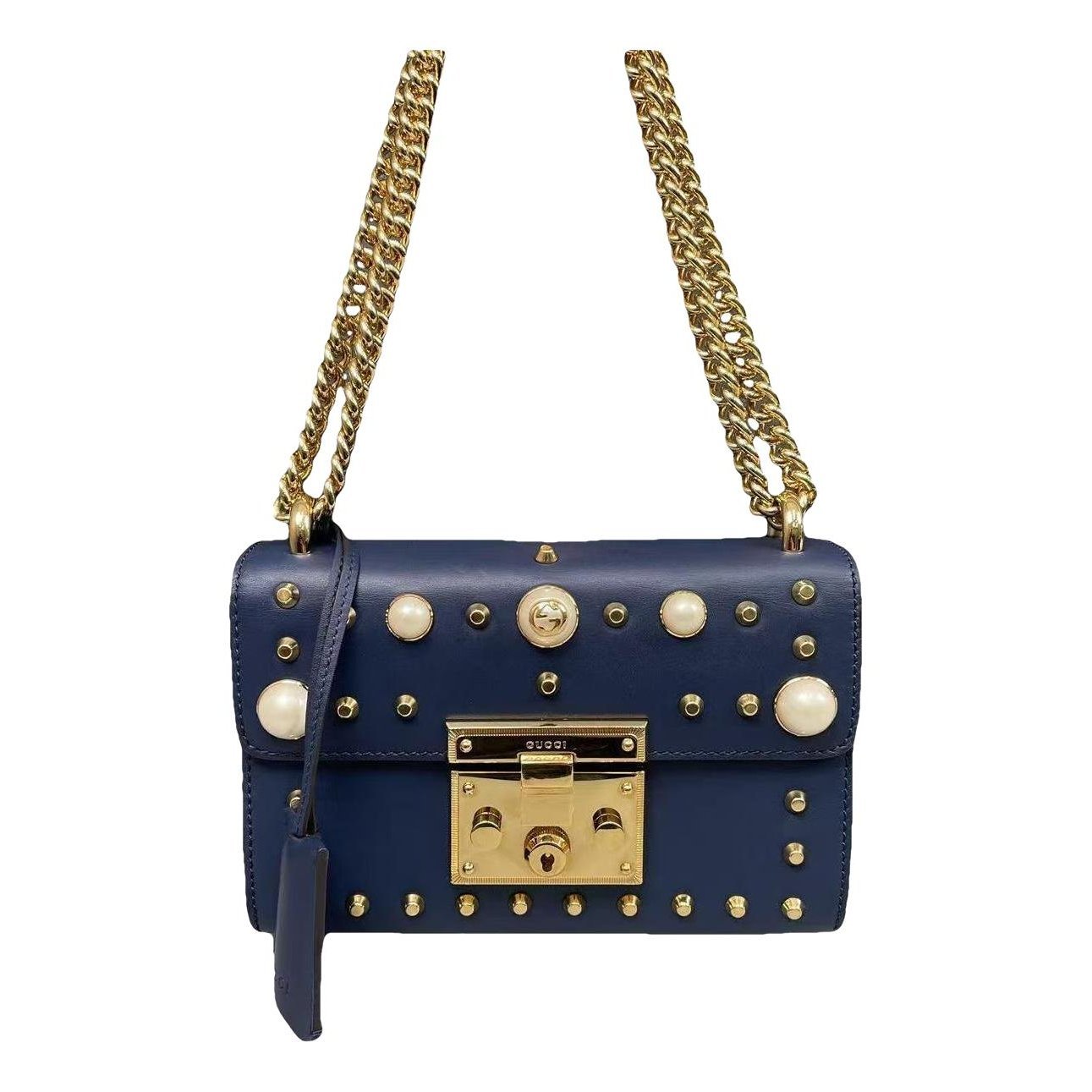 Padlock leather handbag